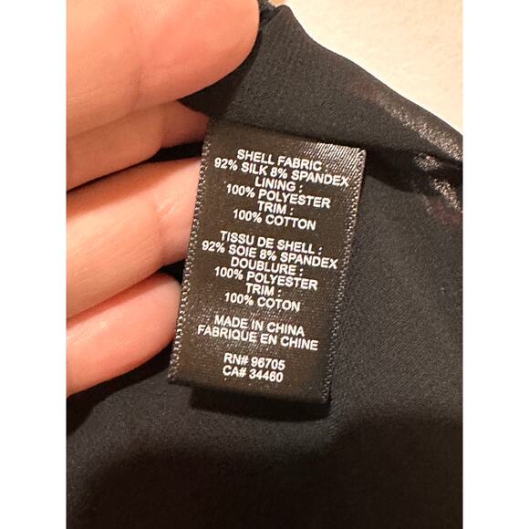 Rebecca Taylor Marguerite Black Floral Silk Top Size US XS 2 (EU 6) EUC Ruffles - Picture 11 of 11